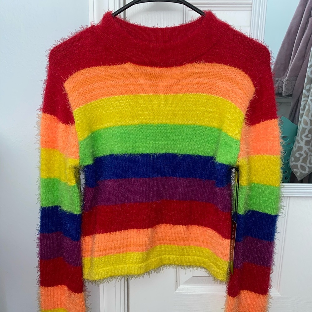 Dolls Kill Current Mood Fuzzy Mock Neck Sweater